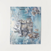 Magische en Sprotse Kerstmisfee Wandkleed (Voorkant)