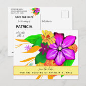 Magische en Vette Floral sparen de Datum Briefkaart (Voorkant / Achterkant)