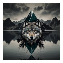 Magische en wilde wolf perfect poster