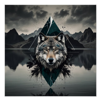 Magische en wilde wolf perfect poster