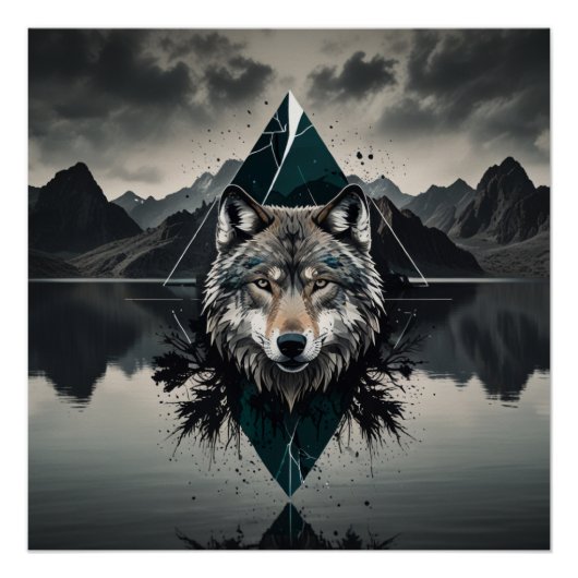 Magische en wilde wolf perfect poster (Voorkant)