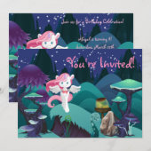 Magische Enchanting Unicorn Verjaardag Uitnodiging (Voorkant / Achterkant)