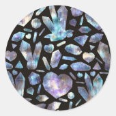 Magische-energiecrystals regenboogkristallen ronde sticker (Voorkant)