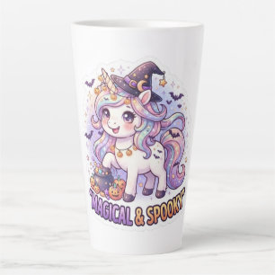 Magische & enge Halloween- Eenhoorn Sticker Latte Mok
