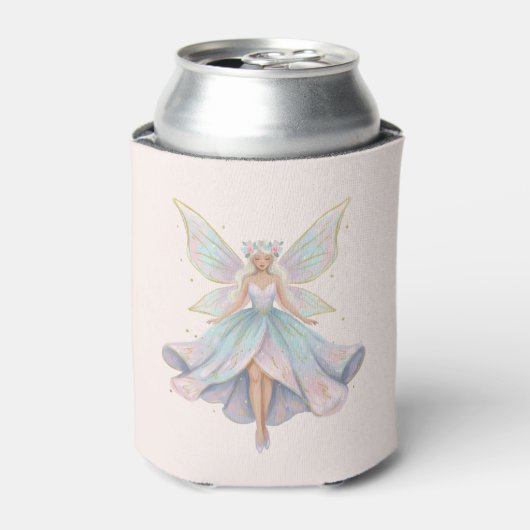 Magische engel fee pastelkleuren blikjeskoeler (Blikje Voorkant)