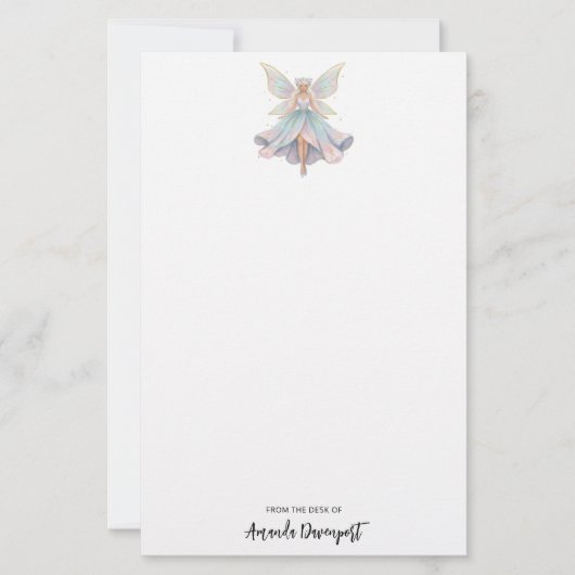 Magische engel fee pastelkleuren briefpapier (Voorkant)
