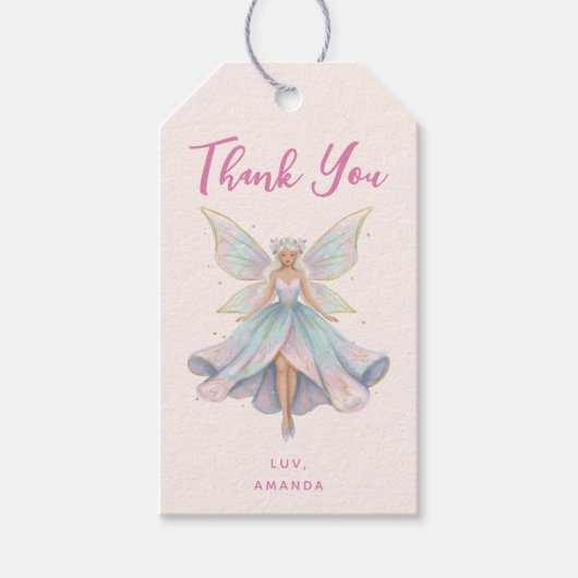 Magische Engel Fee Pastelkleuren Dank Je Cadeaulabel (Voorkant)