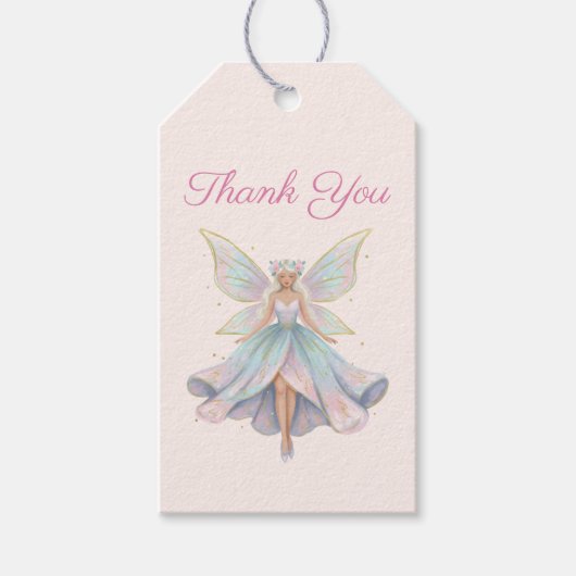 Magische Engel Fee Pastelkleuren Dank Je Cadeaulabel (Voorkant)