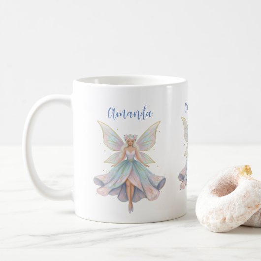 Magische engel fee pastelkleuren koffiemok (Met donut)