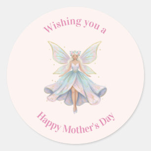 Magische engel fee pastelkleuren Moederdag Ronde Sticker