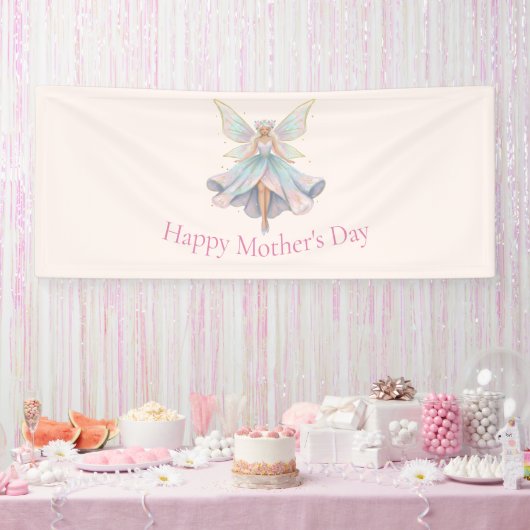 Magische engel fee pastelkleuren Moederdag Spandoek (Feest)