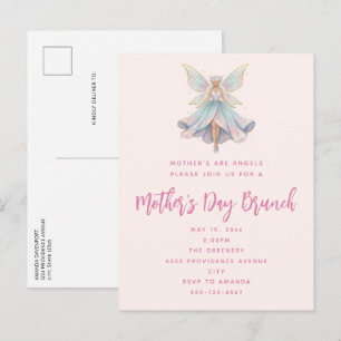 Magische engel fee pastelkleuren Moederdag Uitnodiging Briefkaart