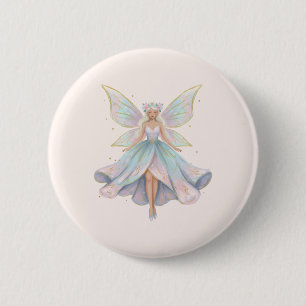 Magische engel fee pastelkleuren ronde button 5,7 cm