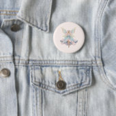 Magische engel fee pastelkleuren ronde button 5,7 cm (In situ)