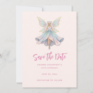 Magische engel fee pastelkleuren Save The Date