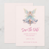Magische engel fee pastelkleuren Save The Date (Voorkant / Achterkant)
