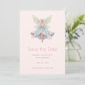 Magische engel fee pastelkleuren save the date (Staand voorkant)