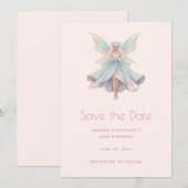 Magische engel fee pastelkleuren save the date (Voorkant / Achterkant)