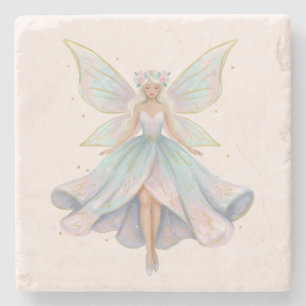 Magische engel fee pastelkleuren stenen onderzetter