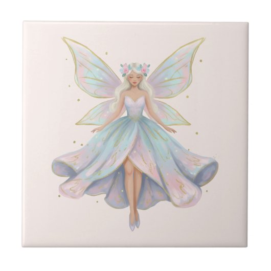 Magische engel fee pastelkleuren tegeltje (Voorkant)