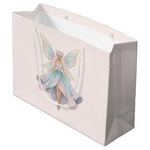 Magische engel fee pastelkleuren verjaardag groot cadeauzakje