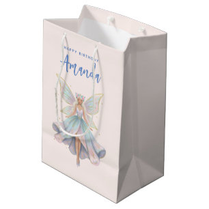 Magische engel fee pastelkleuren verjaardag medium cadeauzakje