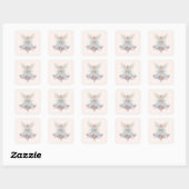 Magische engel fee pastelkleuren vierkante sticker (Vel)