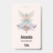 Magische Engel Fee Pastelkleuren Zakelijk Badge (Achterkant)