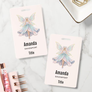 Magische Engel Fee Pastelkleuren Zakelijk Badge