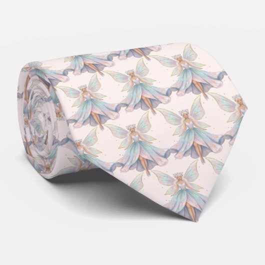 Magische engel fee patroon pasteltinten stropdas (Opgerold)