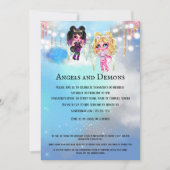 Magische engelen demonen mythische themafeest kaart (Voorkant)