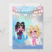 Magische engelen demonen mythische themafeest kaart (Achterkant)