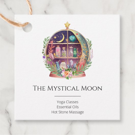 Magische Essential Oils Apothecary Yoga Crystals Bedankjes Labels (Voorkant)