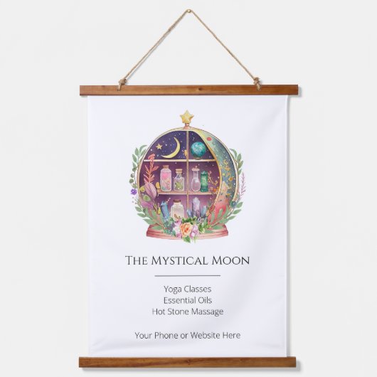 Magische Essential Oils Apothecary Yoga Crystals Hangend Wandkleed (Voorkant)