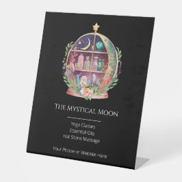 Magische Essential Oils Apothecary Yoga Crystals Reclamebord Met Voetstuk