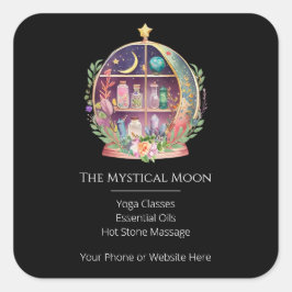 Magische Essential Oils Apothecary Yoga Crystals Vierkante Sticker