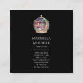 Magische Essential Oils Apothecary Yoga Crystals Vierkante Visitekaartje (Achterkant)