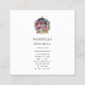 Magische Essential Oils Apothecary Yoga Crystals Vierkante Visitekaartje (Achterkant)