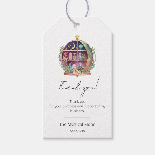 Magische essentiële oliën Apothecary Yoga Dank u Cadeaulabel (Voorkant)