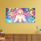 Magische Etherische Anime Meisje Canvas Afdruk (Insitu (Woonkamer))