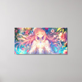 Magische Etherische Anime Meisje Canvas Afdruk