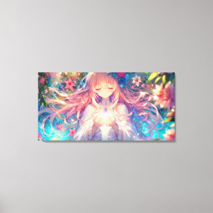 Magische Etherische Anime Meisje Canvas Afdruk