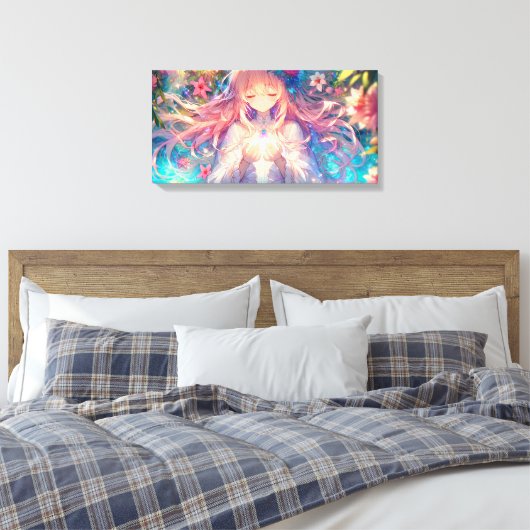 Magische Etherische Anime Meisje Canvas Afdruk (Insitu (Slaapkamer))