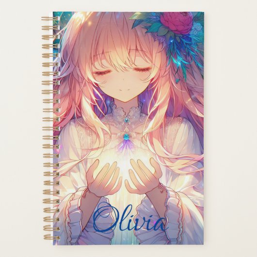 Magische Etherische Anime Meisje Gepersonaliseerd Planner (Voorkant)