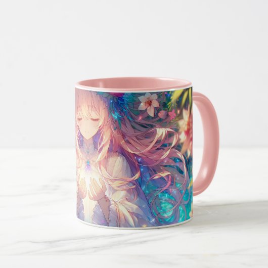 Magische Etherische Anime Meisje Mok (Voorkant rechts)