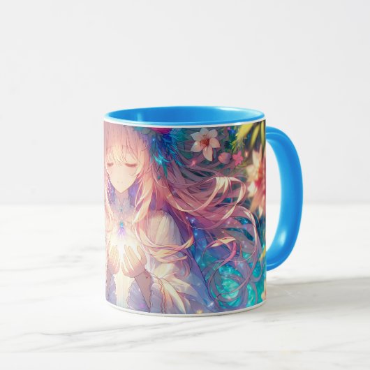 Magische Etherische Anime Meisje Mok (Voorkant rechts)