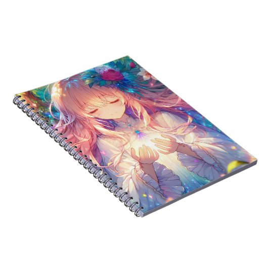 Magische Etherische Anime Meisje Notitieboek (Rechterzijde)