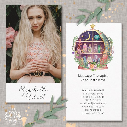Magische etherische oliën Apothecary Boho Yoga Fot Visitekaartje