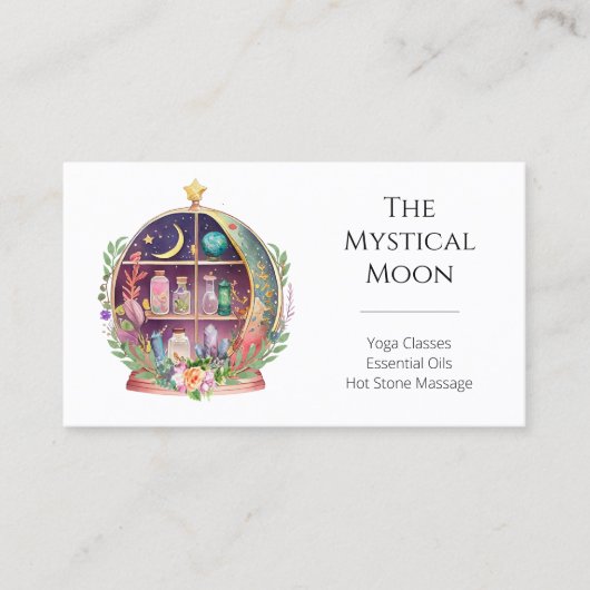 Magische etherische oliën Apothecary Yoga Boho Fot Visitekaartje (Voorkant)