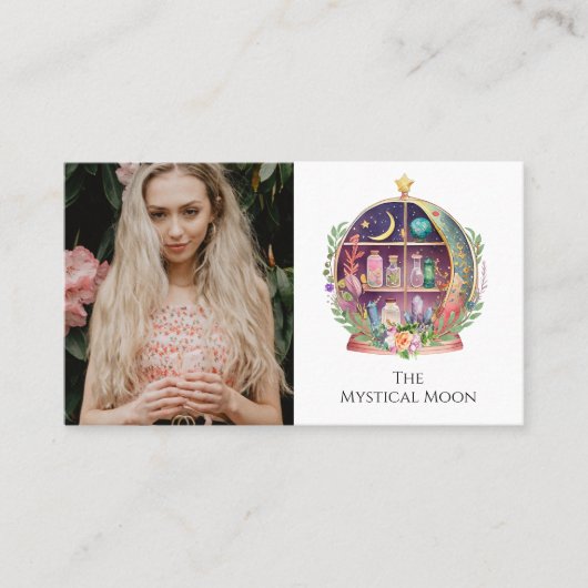 Magische etherische oliën Apothecary Yoga Boho Fot Visitekaartje (Voorkant)
